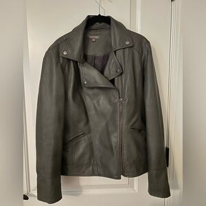 Charcoal Faux Leather Jacket